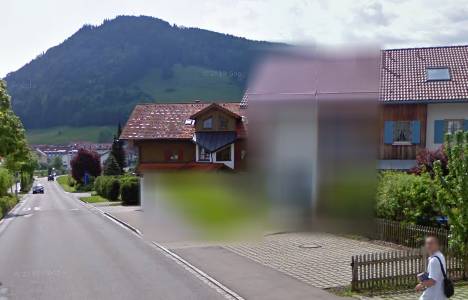 In Oberstaufen hat Google H�user und Gesichter akurat gepixelt